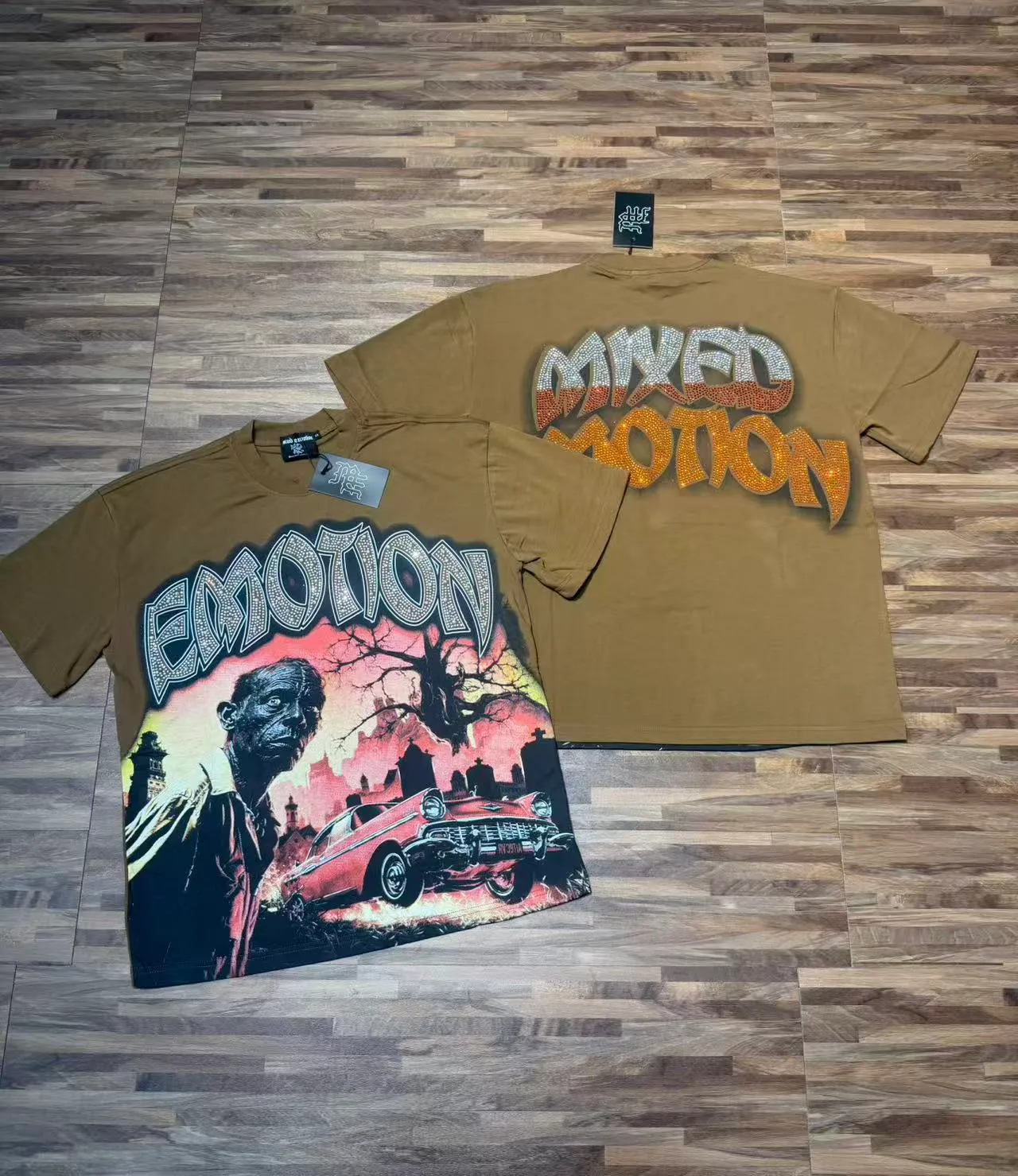 E 8105##Coffee Brown ｜ MIXED EMOTION In Stock T （fabric):32 Sizes（size）：S-M L X L ： （ A ） （colour）：Coffee Brown
